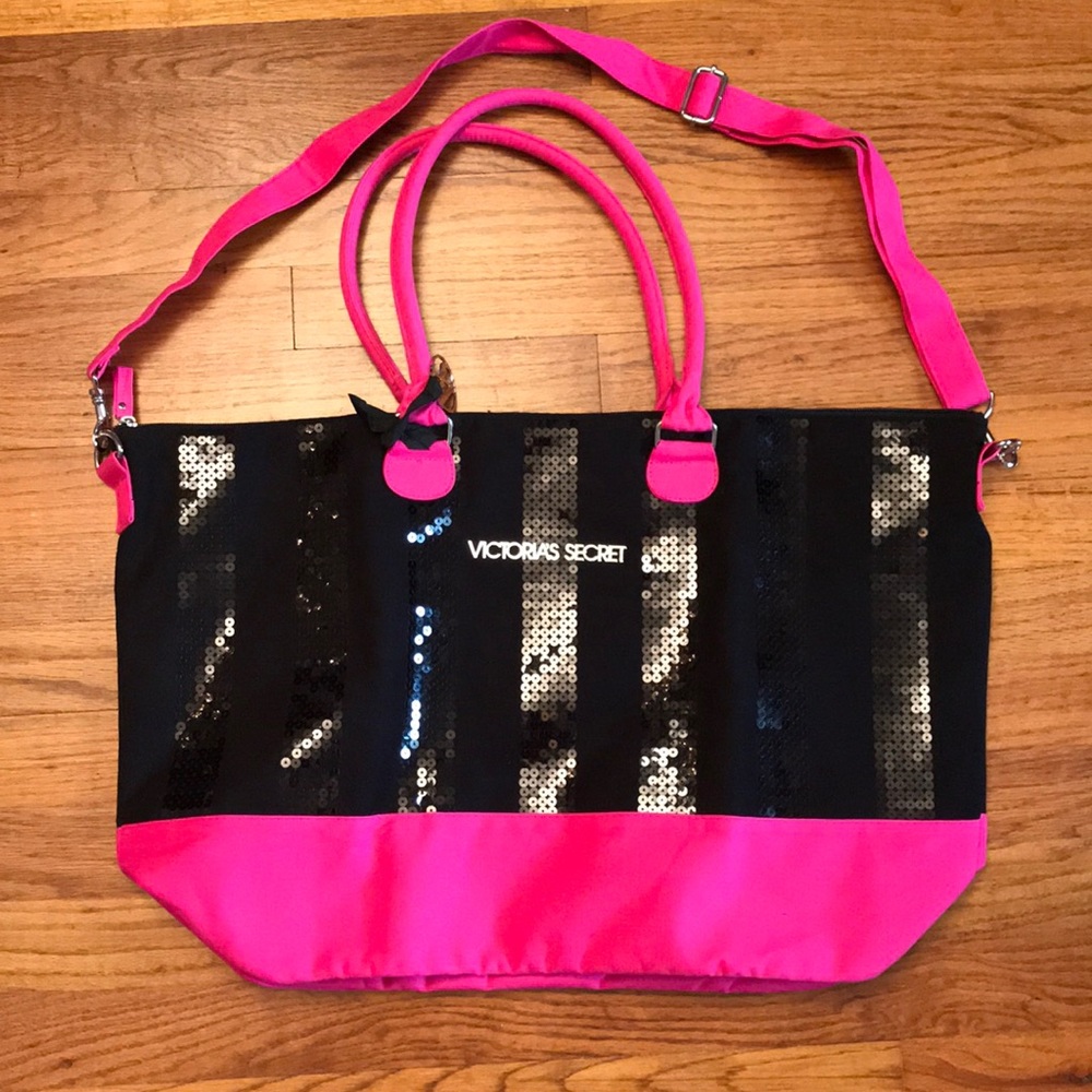 Victoria’s Secret black and pink tote
